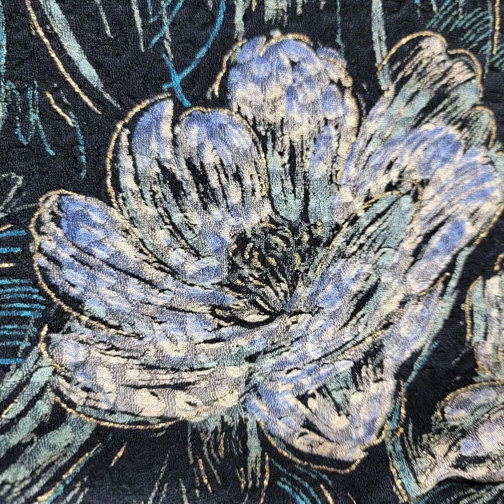 JM Collection Textured Top Womens 1X Artsy Floral Shimmer Glitter Art To Wear - Picture 7 of 16